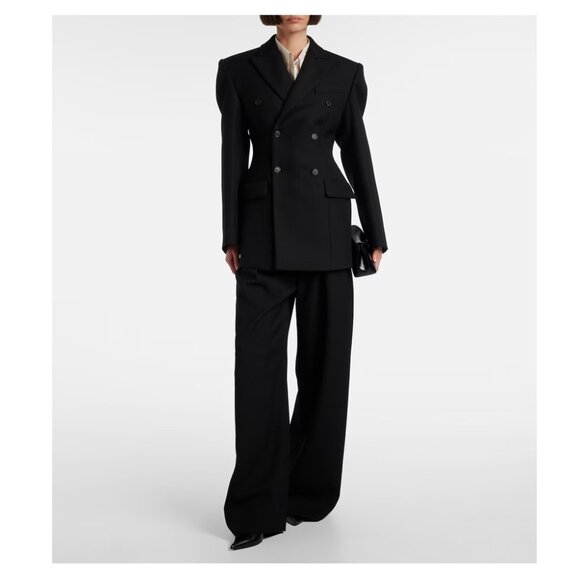 Wardrobe.NYC Pleated Wide Leg Wool Pants Sz S $1,200 - Picture 2 of 9